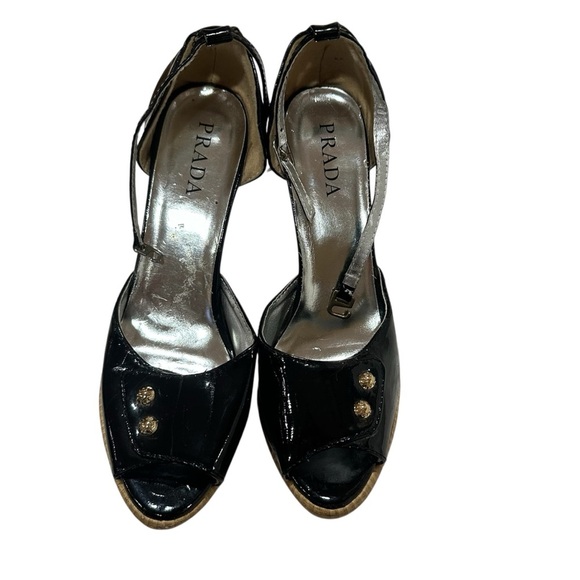 Prada Shoes - Prada Black Patent Leather Heels